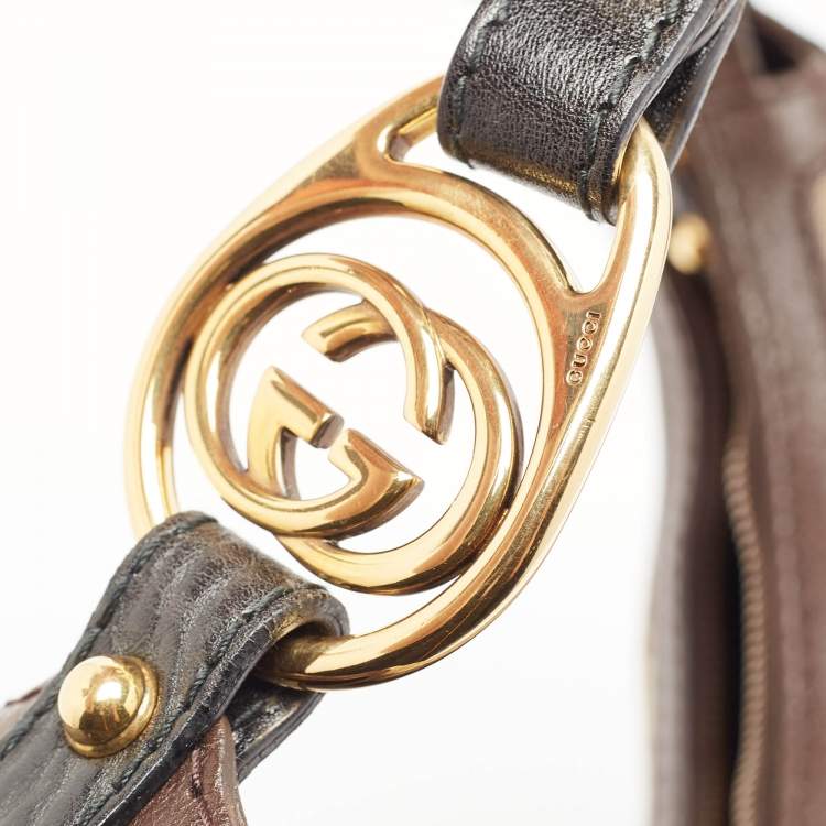 Pre Owned Gucci Beige GG Canvas and Leather Interlocking G Hobo