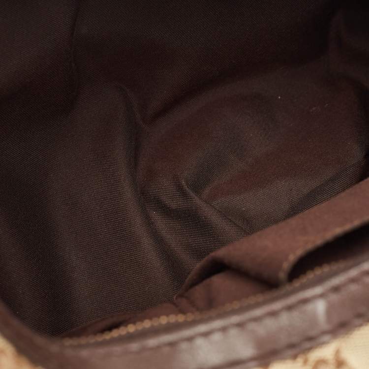 Pre Owned Gucci Beige GG Canvas and Leather Interlocking G Hobo