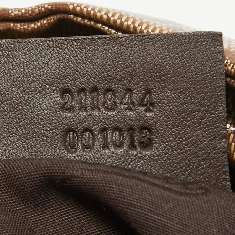 Pre Owned Gucci Beige GG Crystal Canvas Hysteria Hobo