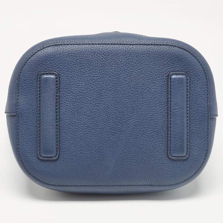 Pre Owned Gucci Navy Blue Leather Small Jackie Bucket Bag