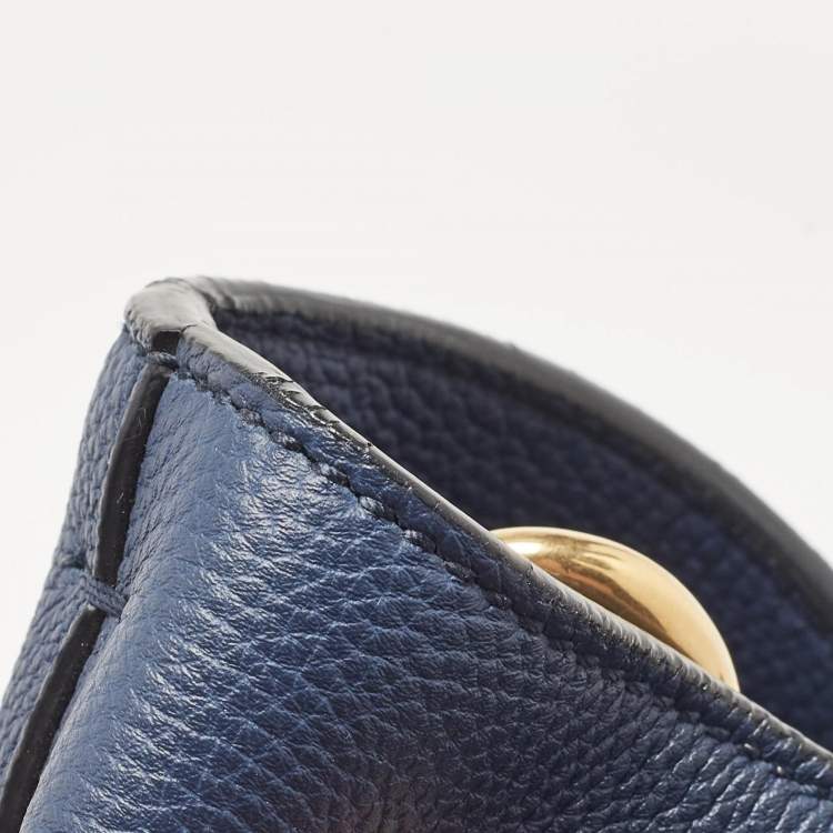 Pre Owned Gucci Navy Blue Leather Small Jackie Bucket Bag