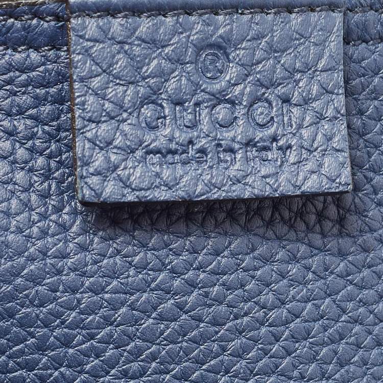 Pre Owned Gucci Navy Blue Leather Small Jackie Bucket Bag