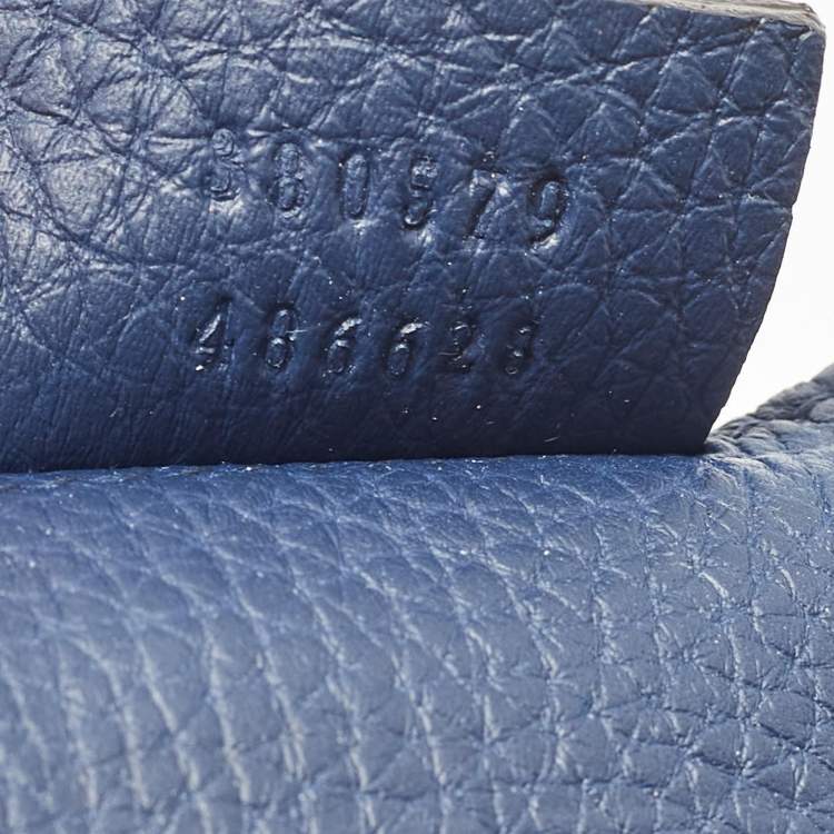 Pre Owned Gucci Navy Blue Leather Small Jackie Bucket Bag