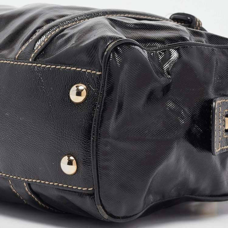 Pre Owned Gucci Black Coated Fabric Britt Boston Bag