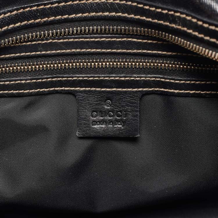 Pre Owned Gucci Black Coated Fabric Britt Boston Bag