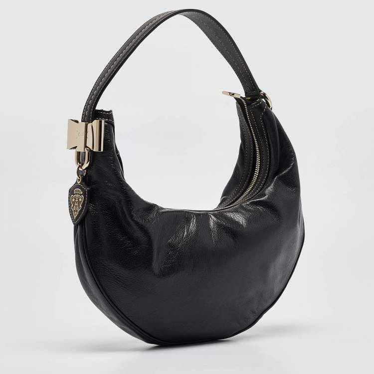 Pre Owned Gucci Black Leather Hobo