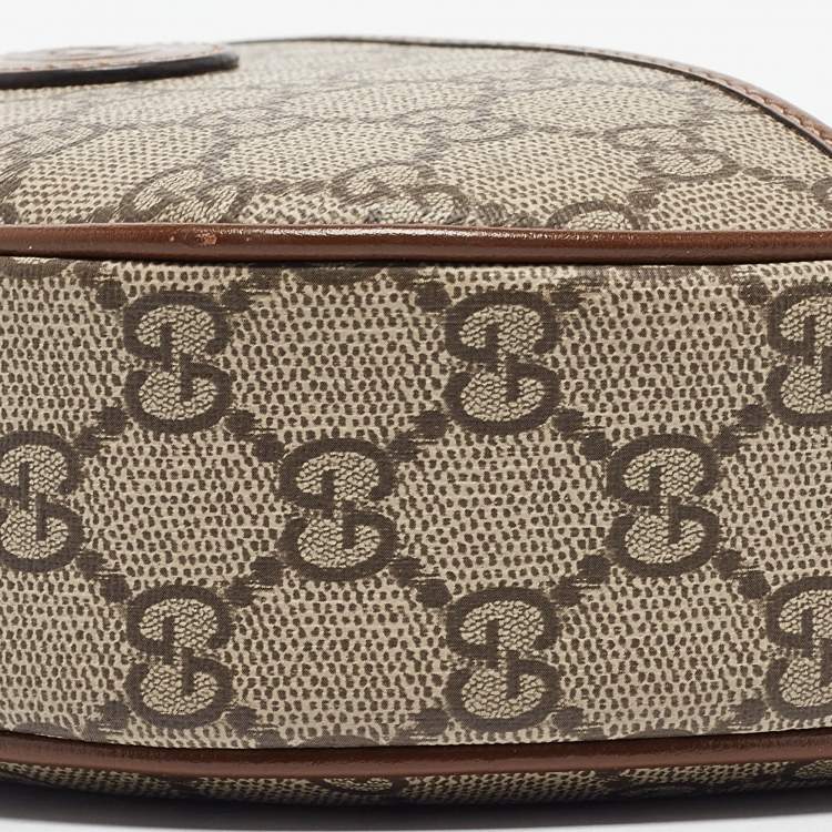 Pre Owned Gucci Beige/Ebony GG Supreme Canvas Mini Ophidia Shoulder Bag