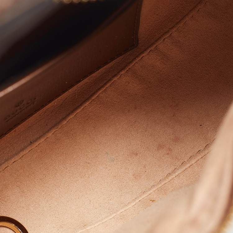 Pre Owned Gucci Beige/Ebony GG Supreme Canvas Mini Ophidia Shoulder Bag