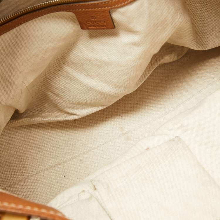 Pre Owned Gucci Brown/Beige Diamante Canvas Maui Tote