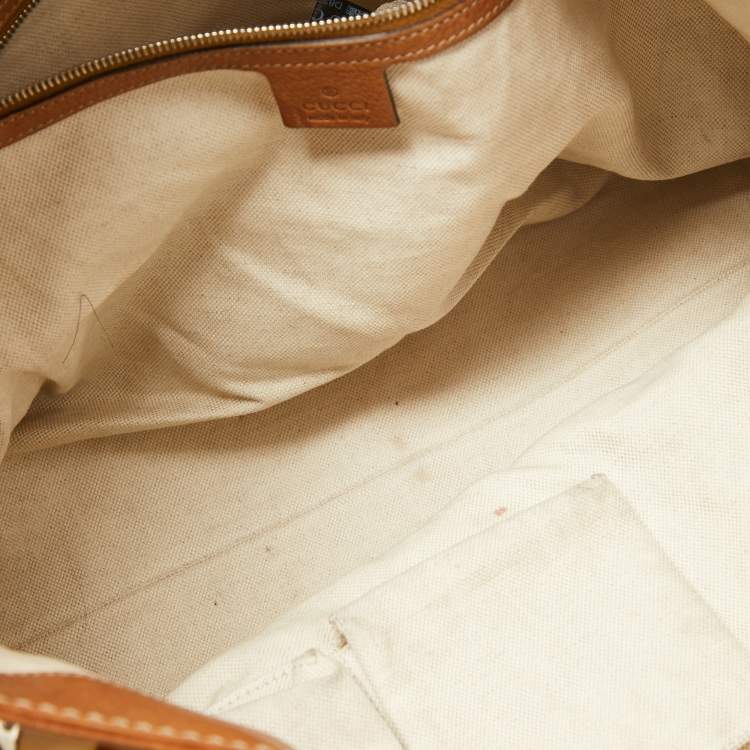 Pre Owned Gucci Brown/Beige Diamante Canvas Maui Tote