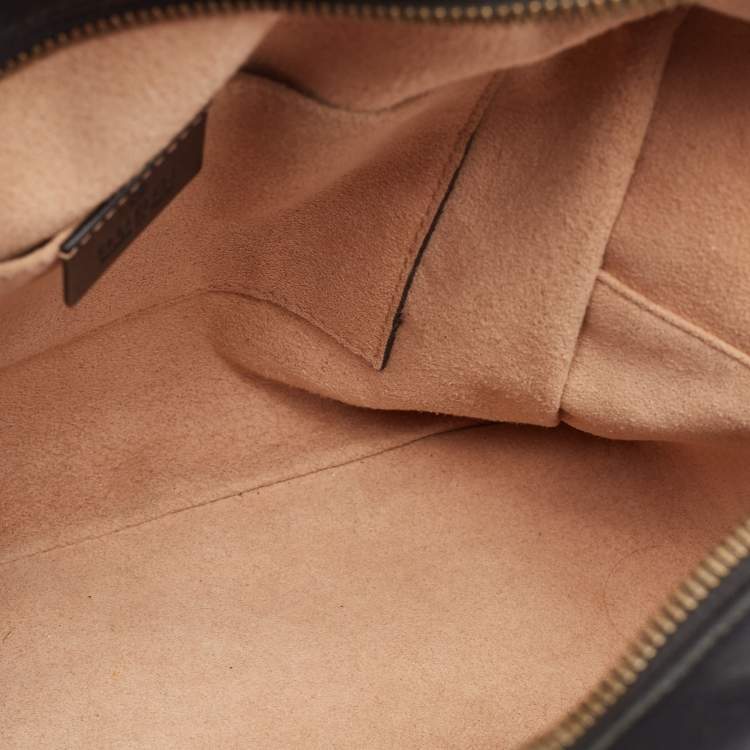 Pre Owned Gucci Black Matelasse Leather GG Marmont Backpack