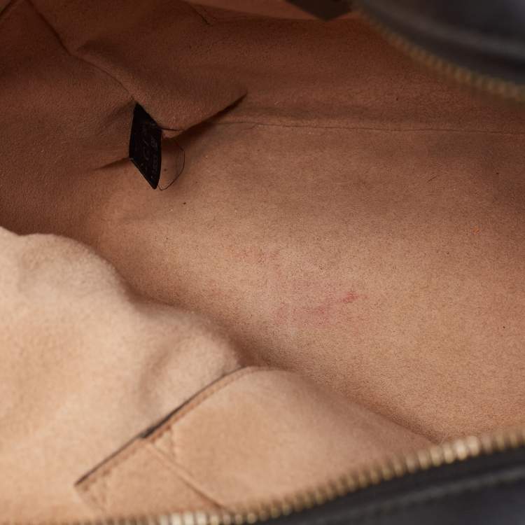 Pre Owned Gucci Black Matelasse Leather GG Marmont Backpack