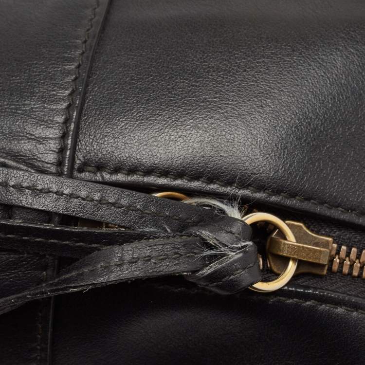 Pre Owned Gucci Black Matelasse Leather GG Marmont Backpack