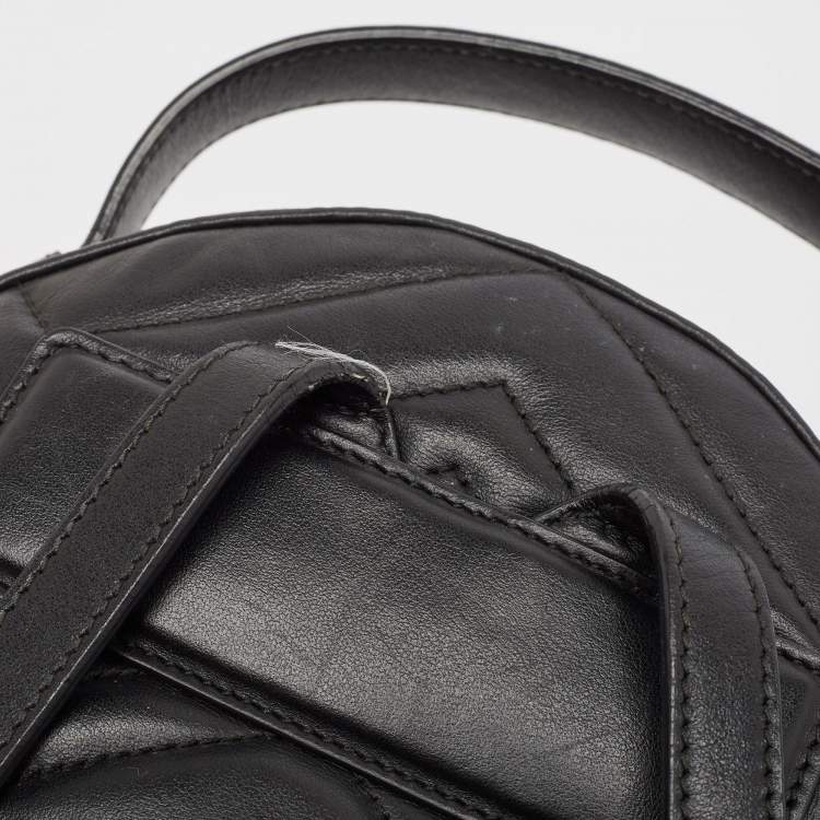 Pre Owned Gucci Black Matelasse Leather GG Marmont Backpack