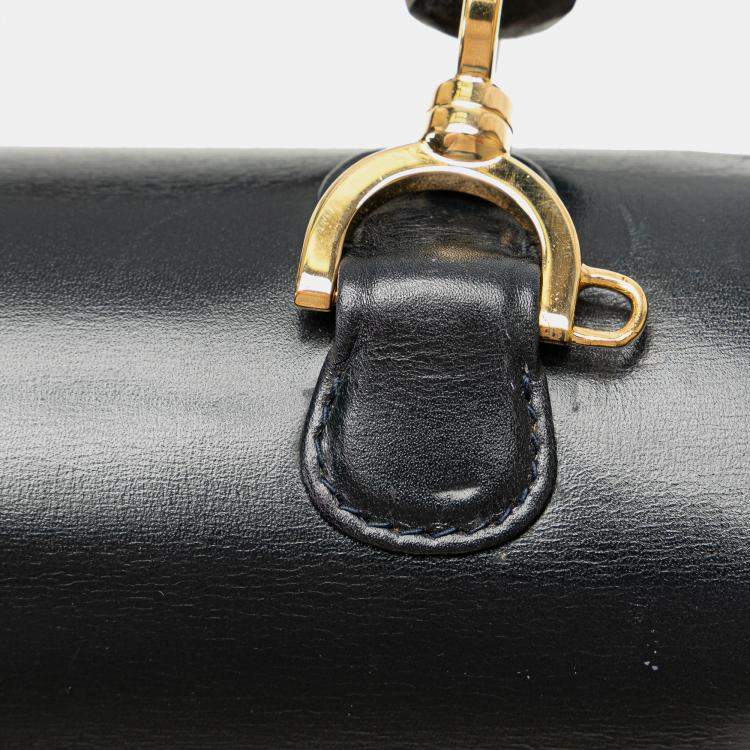 مملوكة مسبقًا Gucci Black Calfskin Leather Bamboo Night Shoulder Bag