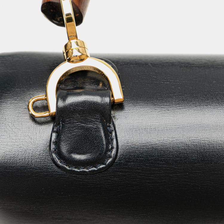 مملوكة مسبقًا Gucci Black Calfskin Leather Bamboo Night Shoulder Bag