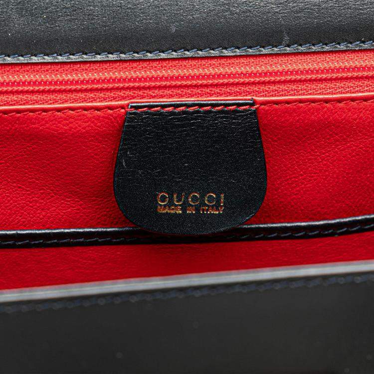 مملوكة مسبقًا Gucci Black Calfskin Leather Bamboo Night Shoulder Bag