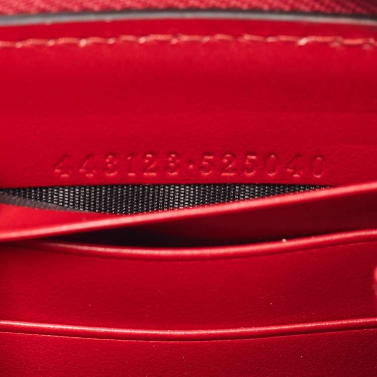 Pre Owned Gucci Red Matelasse Leather GG Marmont Zip Around Wallet