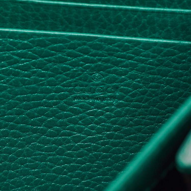 Pre Owned Gucci Green Leather Dionysus Wallet on Chain