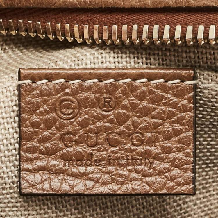 Pre Owned Gucci Light Brown/Beige GG Canvas and Leather Bree Crossbody Bag