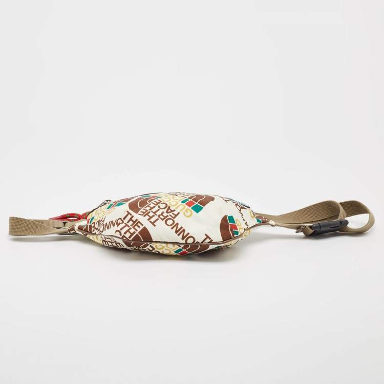 مملوكة مسبقًا Gucci x The North Face Multicolor Print Nylon and Leather Belt Bag
