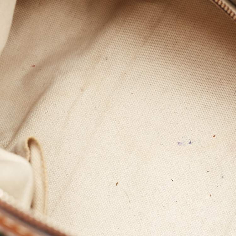 Pre Owned Gucci Tan/Beige GG Canvas Medium Vintage Web Boston Bag