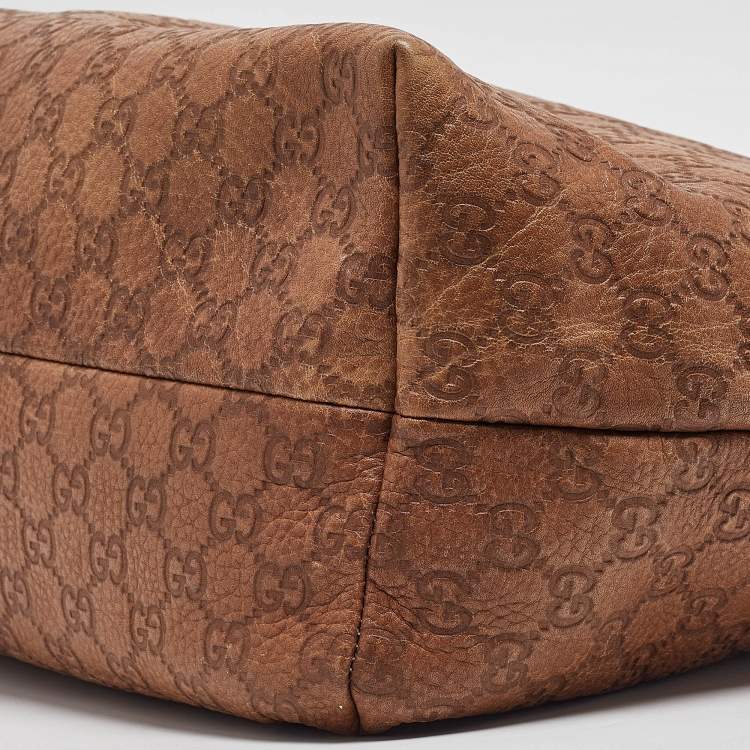 Pre Owned Gucci Brown Guccissima Leather Bamboo Tassel Tote