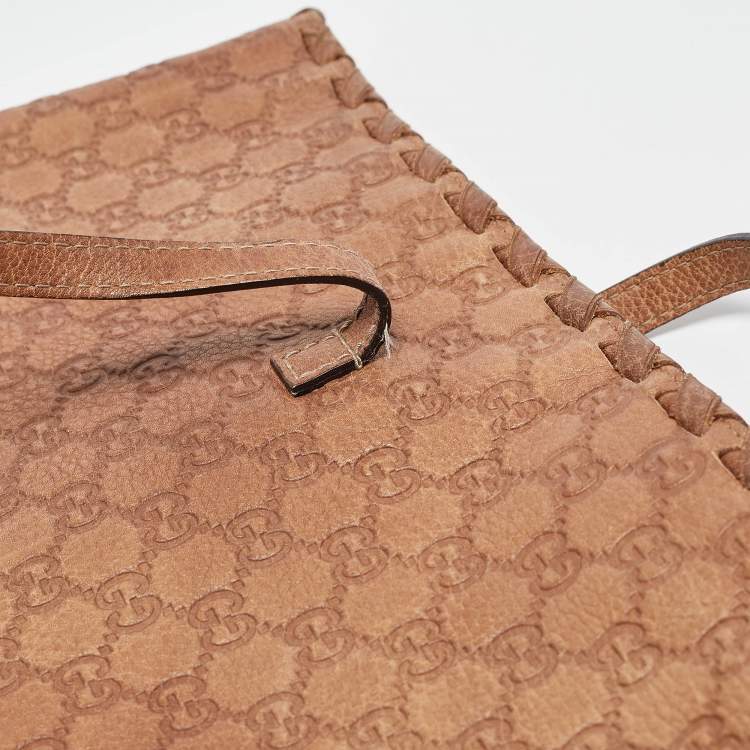 Pre Owned Gucci Brown Guccissima Leather Bamboo Tassel Tote