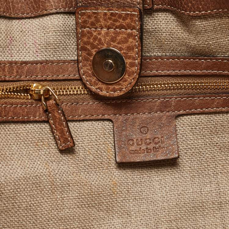 Pre Owned Gucci Brown Guccissima Leather Bamboo Tassel Tote