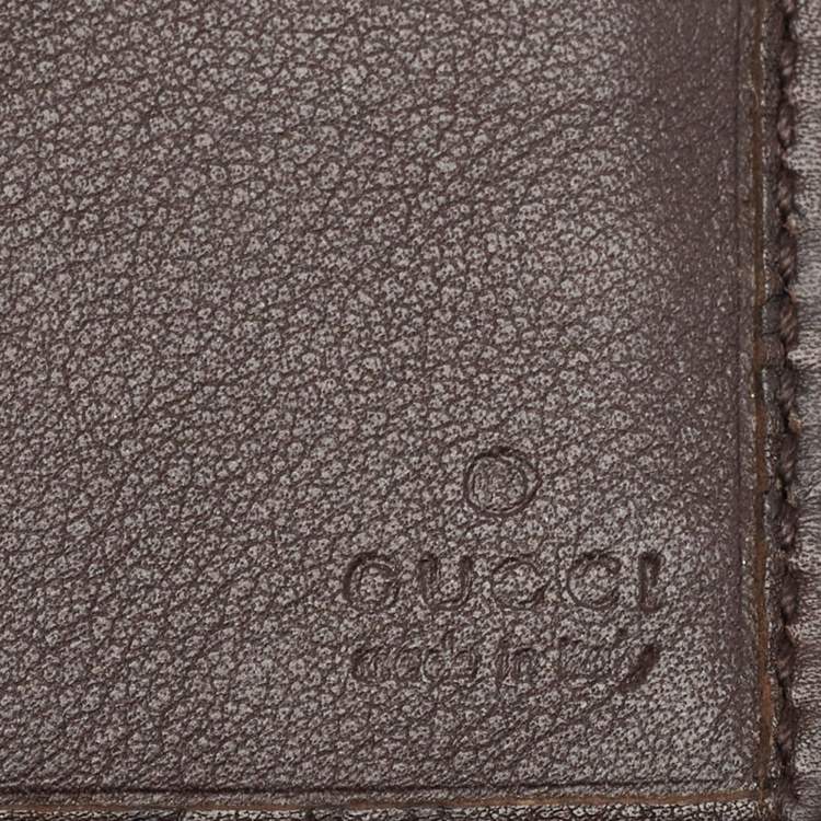 Pre Owned Gucci Dark Brown Guccissima Leather Flap French Wallet