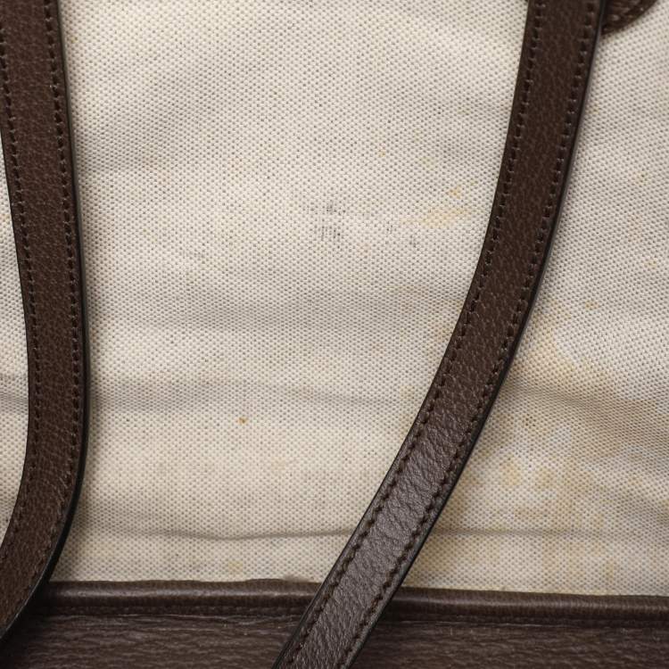 Pre Owned Gucci Beige/Brown GG Supreme Canvas and Leather Medium Ophidia Tote