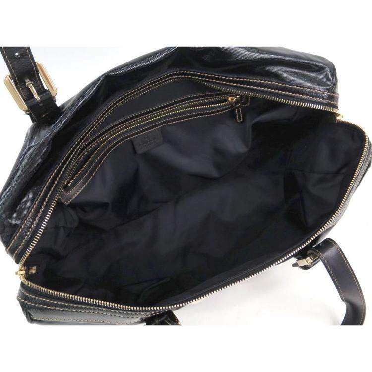 Pre Owned Gucci Black Coated Fabric Dialux Britt Boston Bag