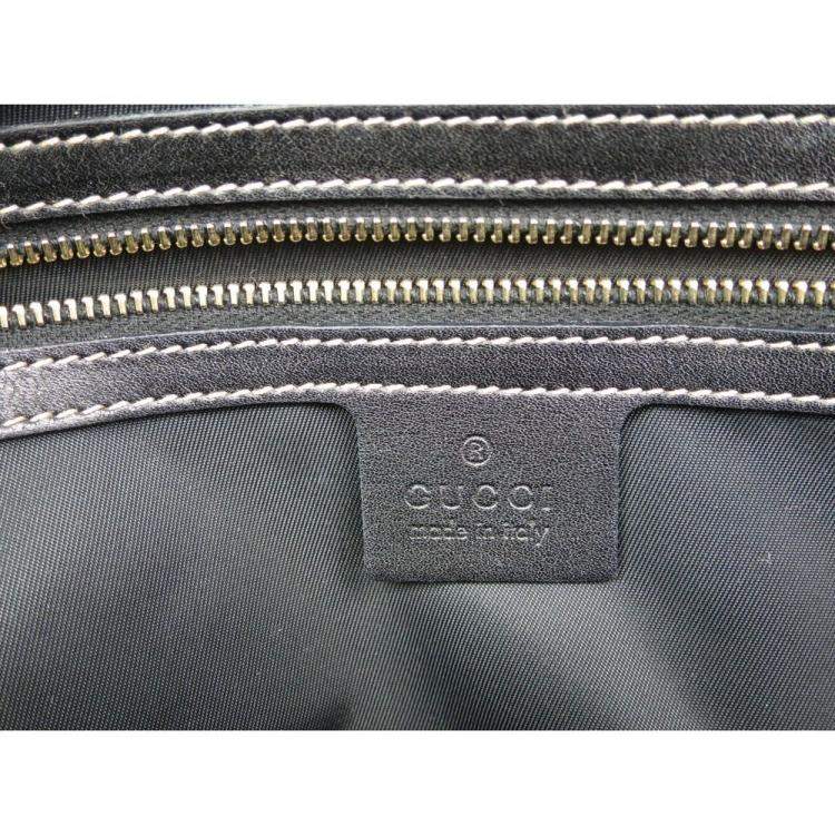 Pre Owned Gucci Black Coated Fabric Dialux Britt Boston Bag