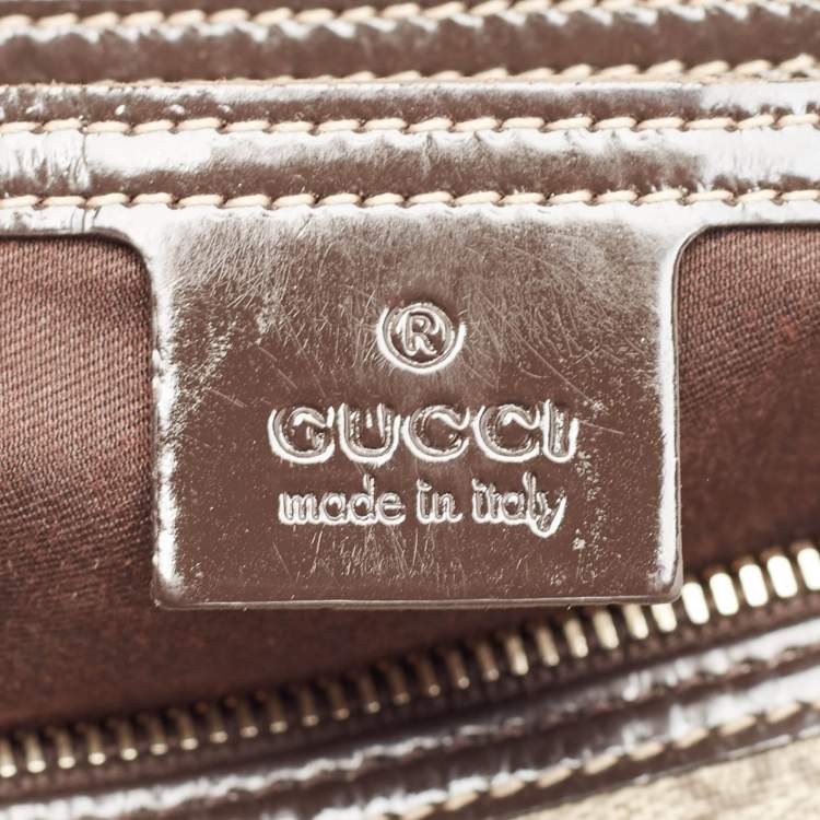 Pre Owned Gucci Dark Brown/Beige GG Supreme Canvas Medium Joy Boston Bag