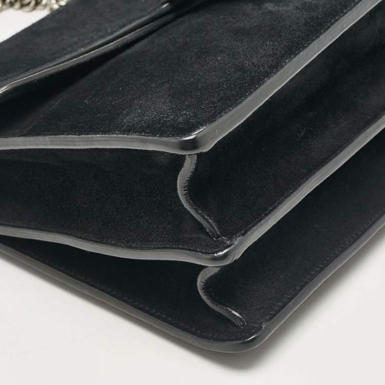 Pre Owned Gucci Black Suede and Leather Medium Dionysus Shoulder Bag