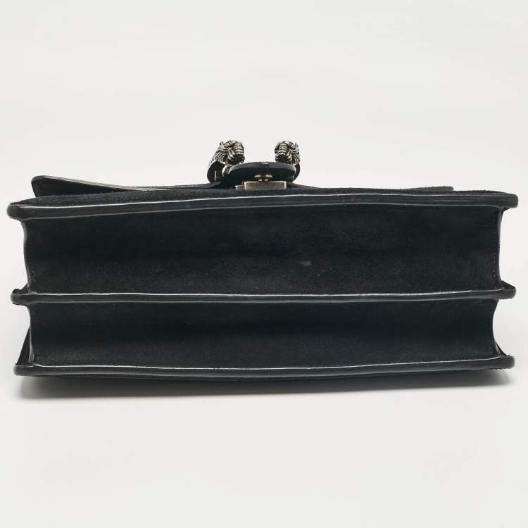 Pre Owned Gucci Black Suede and Leather Medium Dionysus Shoulder Bag