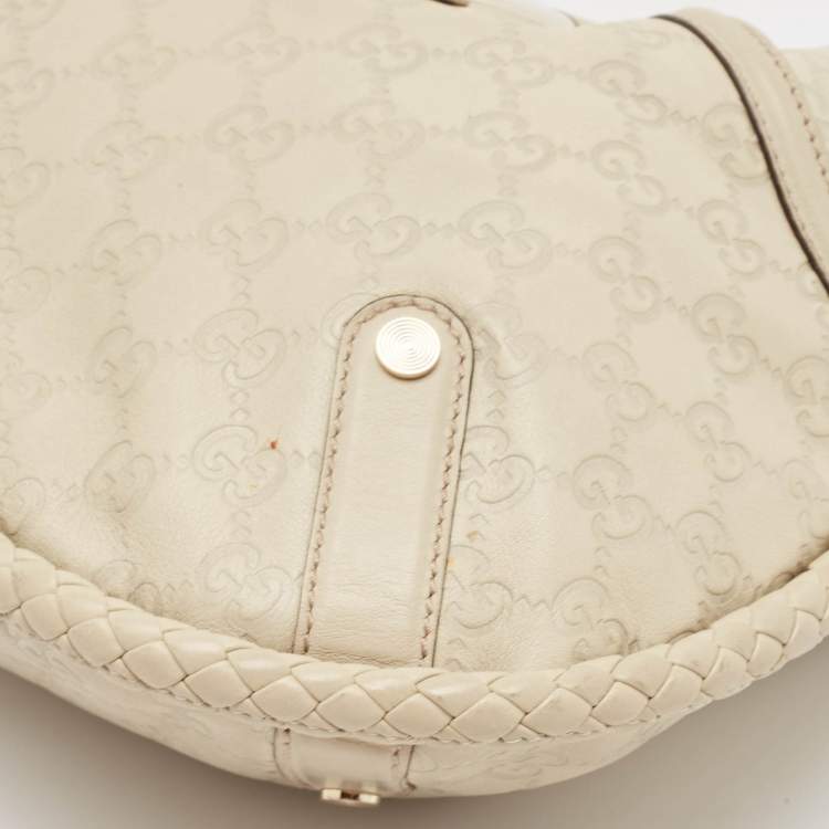 Pre Owned Gucci Cream Guccissima Leather Britt Hobo