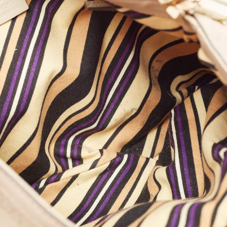 Pre Owned Gucci Cream Guccissima Leather Britt Hobo
