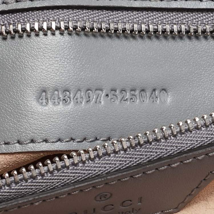 Pre Owned Gucci Grey Mix Quilted Leather Small GG Marmont Shoulder Bag