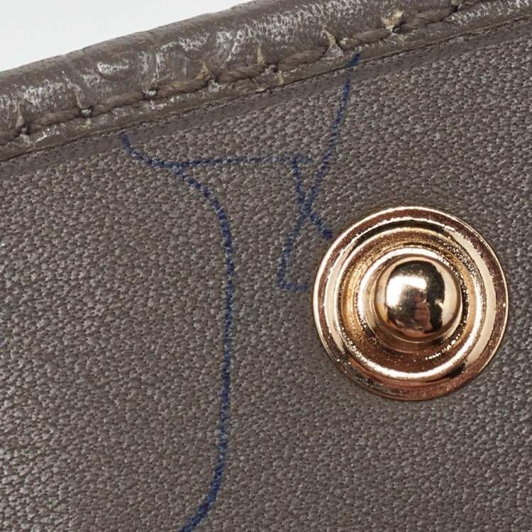 Pre Owned Gucci Grey Microguccissima Leather Card Case