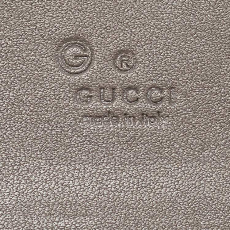 Pre Owned Gucci Grey Microguccissima Leather Card Case