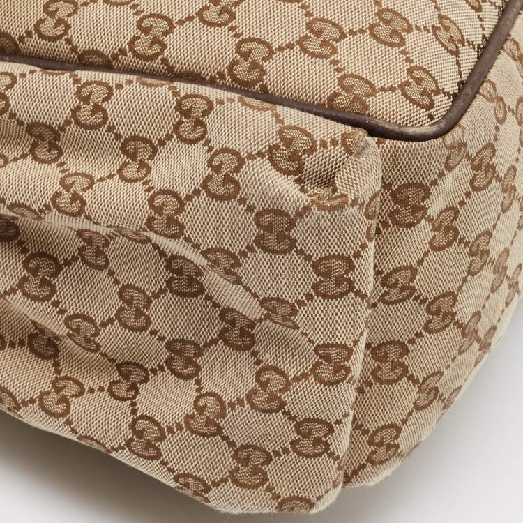 Pre Owned Gucci Beige/Ebony GG Canvas Original Baby Changing Bag