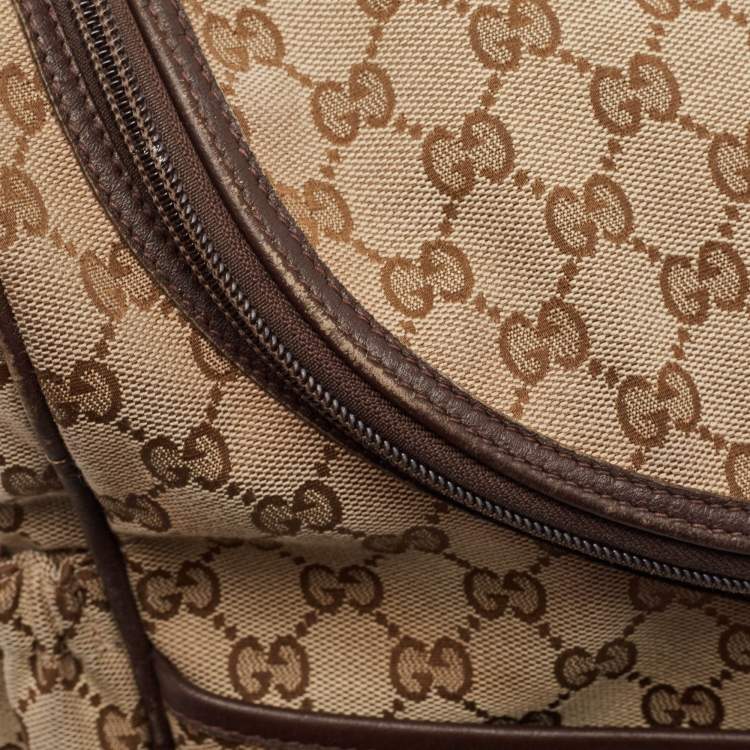 Pre Owned Gucci Beige/Ebony GG Canvas Original Baby Changing Bag