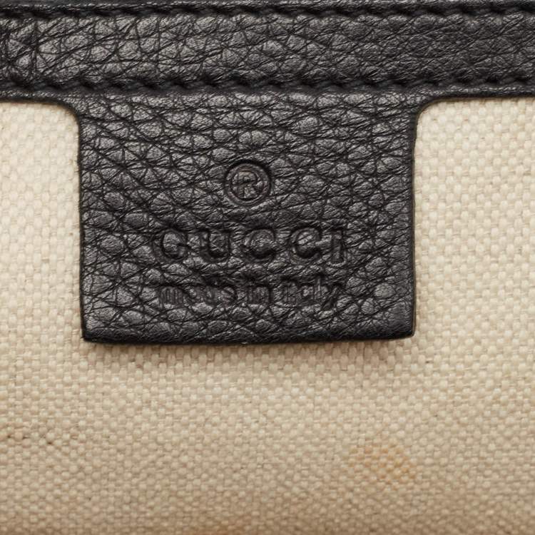 Pre Owned Gucci Black Leather Large New Bamboo Tassel Top Handle Bag
