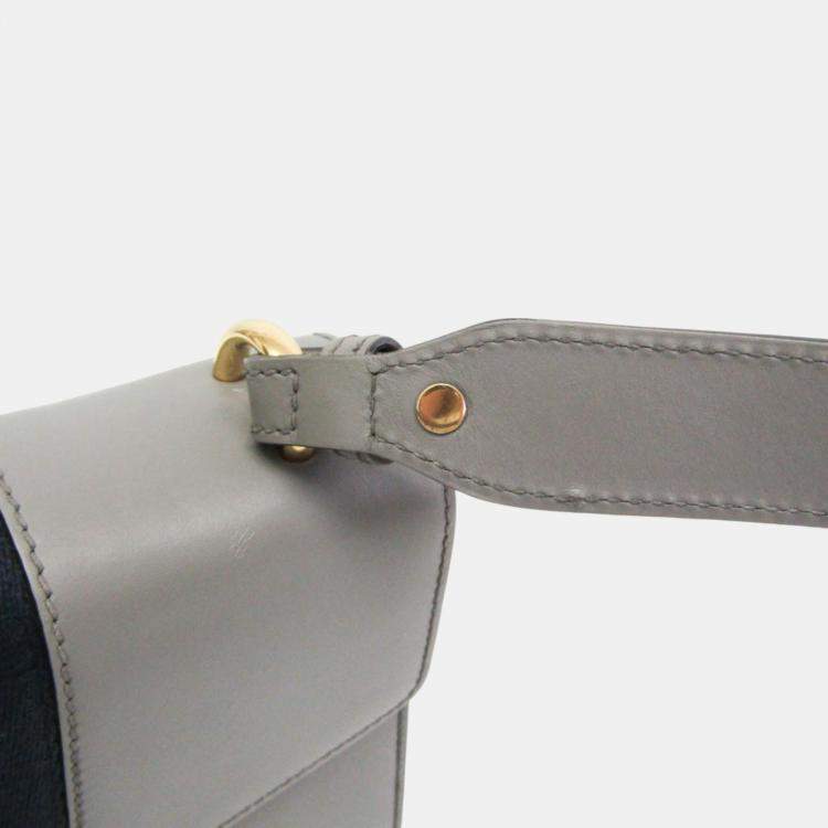 Pre Owned Gucci Grey Leather Small Sylvie Shoulder Bag