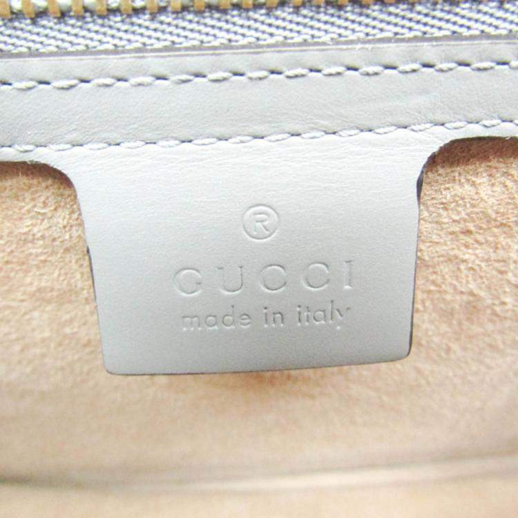 Pre Owned Gucci Grey Leather Small Sylvie Shoulder Bag