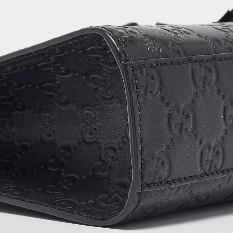 Pre Owned Gucci Black Guccissima Leather Small Emily Chain Shoulder Bag