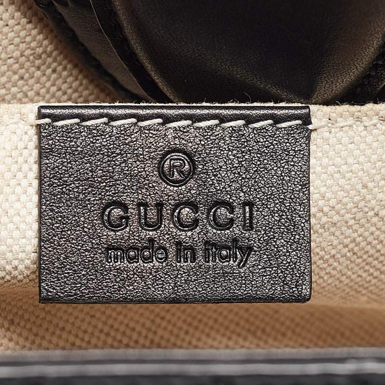 Pre Owned Gucci Black Guccissima Leather Small Emily Chain Shoulder Bag