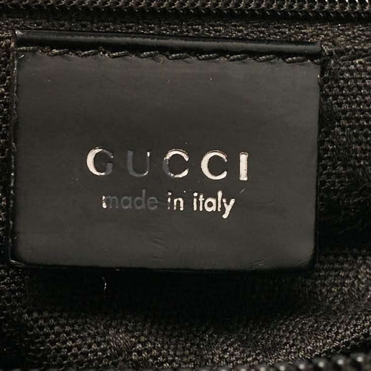 مملوكة مسبقًا Gucci Black Nylon and Patent Leather Bamboo Hobo