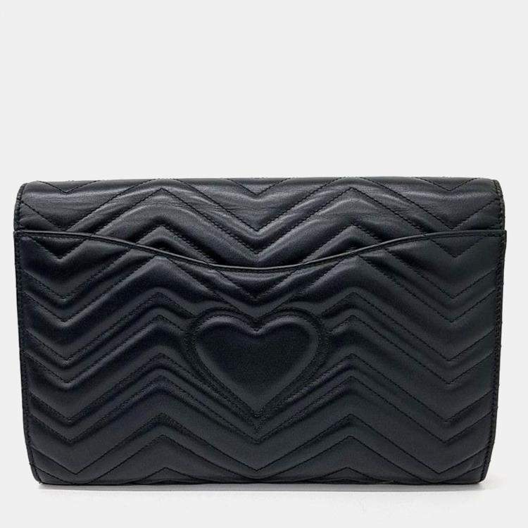 Pre Owned Gucci Marmont Matelasse Clutch